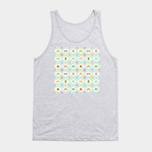 Retro colorful flowers and bugs Tank Top